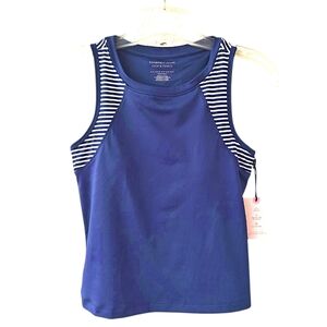 Sincerely Jules Golf x Tennis Navy Blue  Tank Top With Striped Accents | Size XS